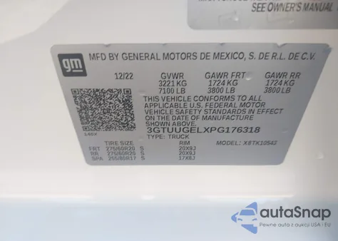 2023 GMC Sierra K1500 Denali from USA, damaged, VIN 3GTUUGELXPG176318